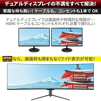 Amazon.co.jp: ハンファジャパン モニター ディスプレイ 湾曲 49