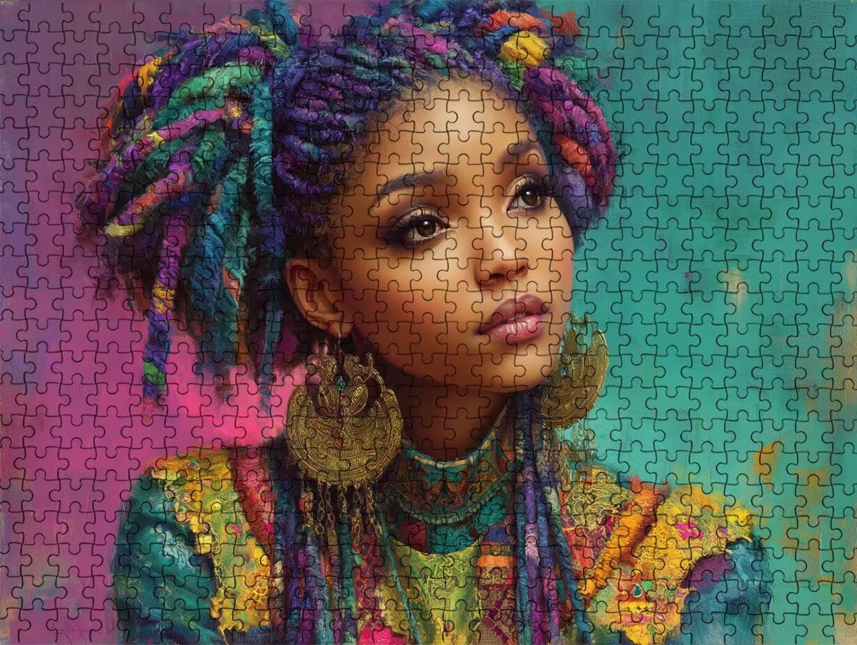 Puzzle 1000 sztuk, Kobiety Kolor 3D Puzzle dla dorosłych Wyzwanie, artystyczne puzzle edukacyjne, zabawne i stymulujące dekoracyjne puzzle dla rodziny, jako prezent i dekoracja ścian R6KH-682