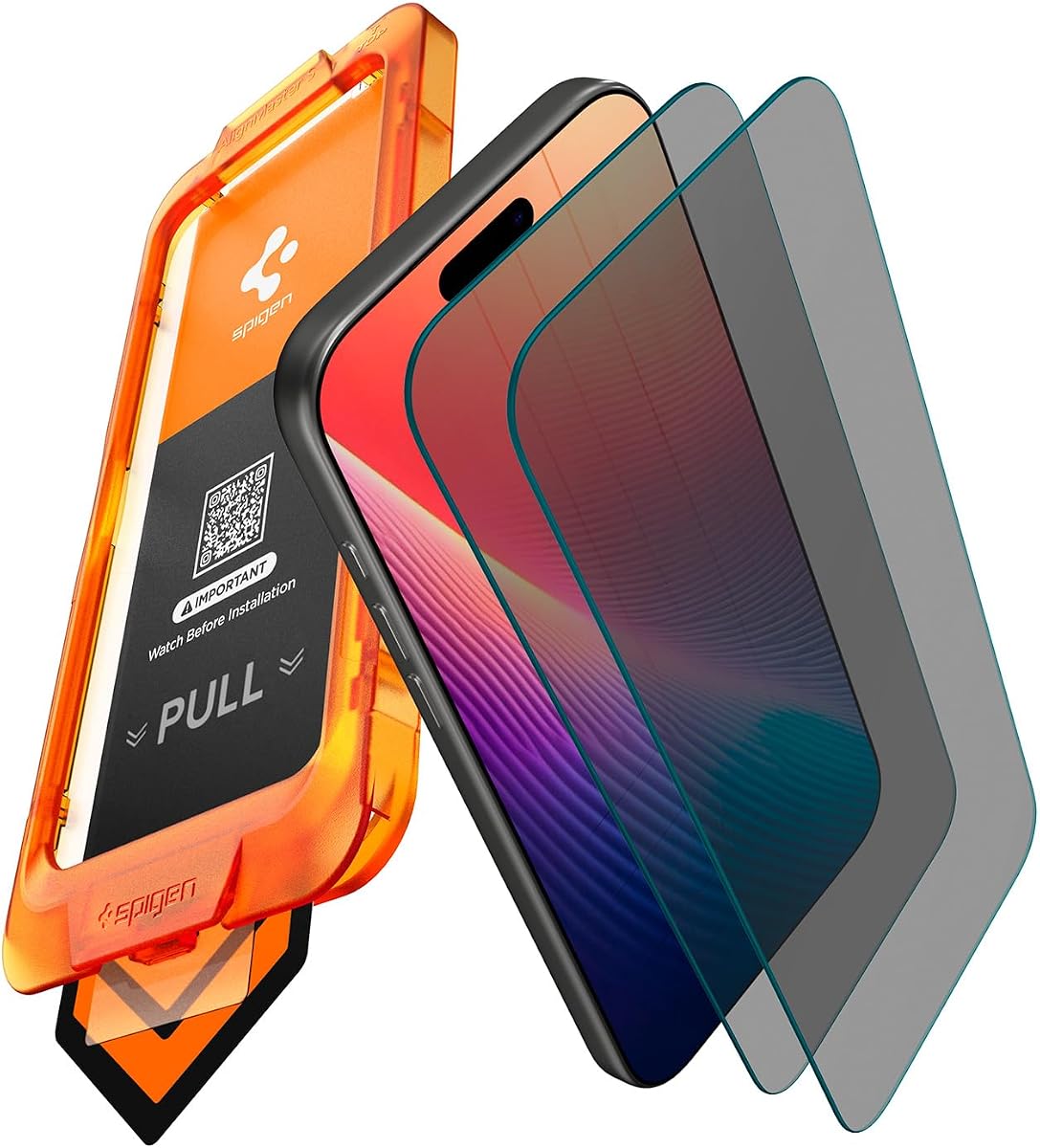AlignMaster S Privacy Screen Protector for iPhone 17 Pro Max | 9H+ tempered glass, Privacy, AlignMaster S auto align tray, 100% clarity, Original touch, Case-friendly, 2Pack