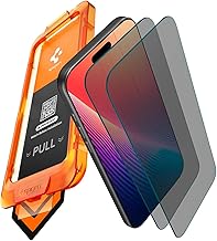 Spigen AlignMaster S Privacy Tempered Glass Screen Protector Guard for iPhone 17 Pro Max [2 Pack]