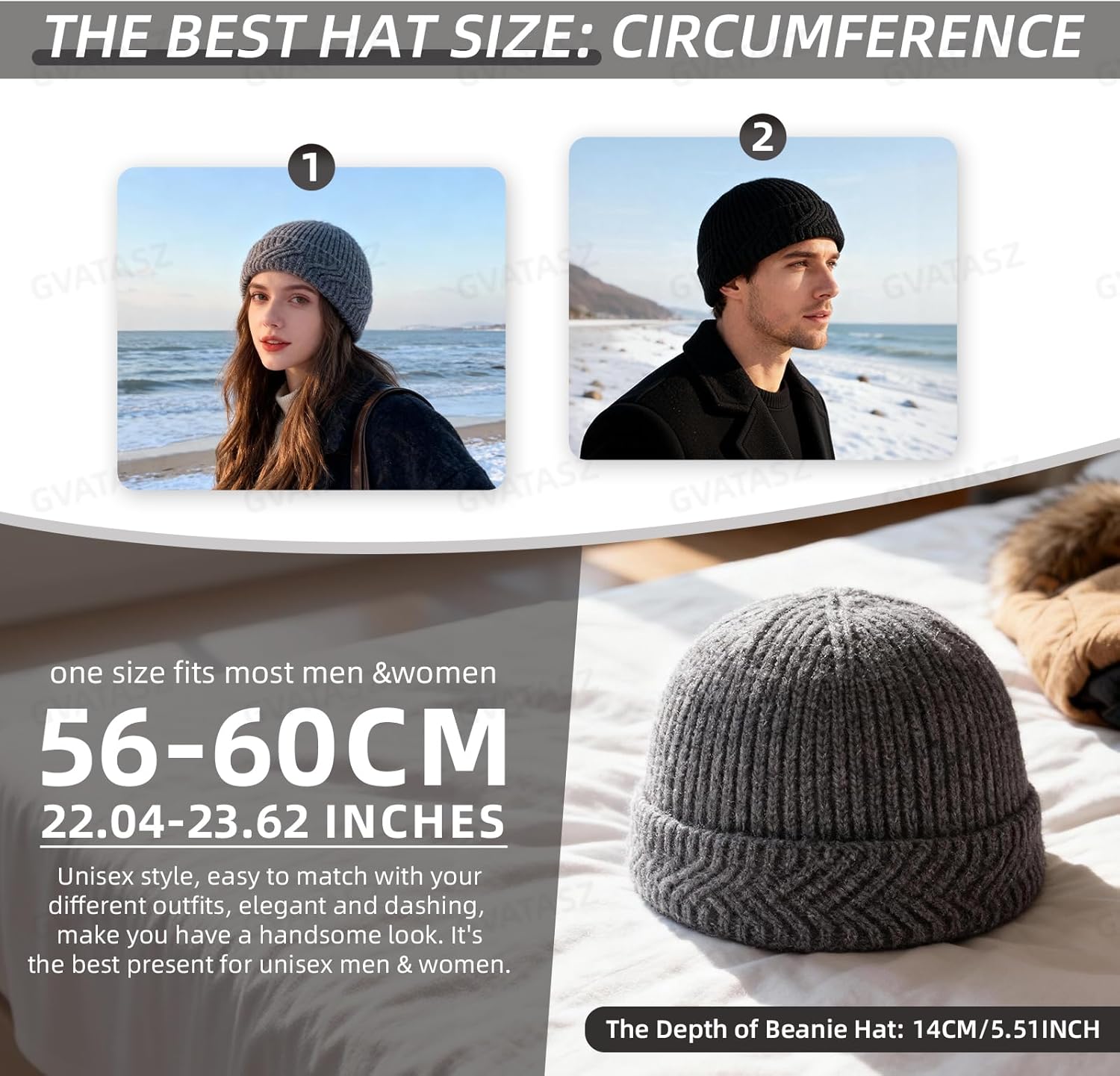Winter Beanie Hat Knit Docker Cap Retro Worker Caps Skullcap Cuffed Brimless Hat Landlord Hats Warm for Men/Women - Image 5