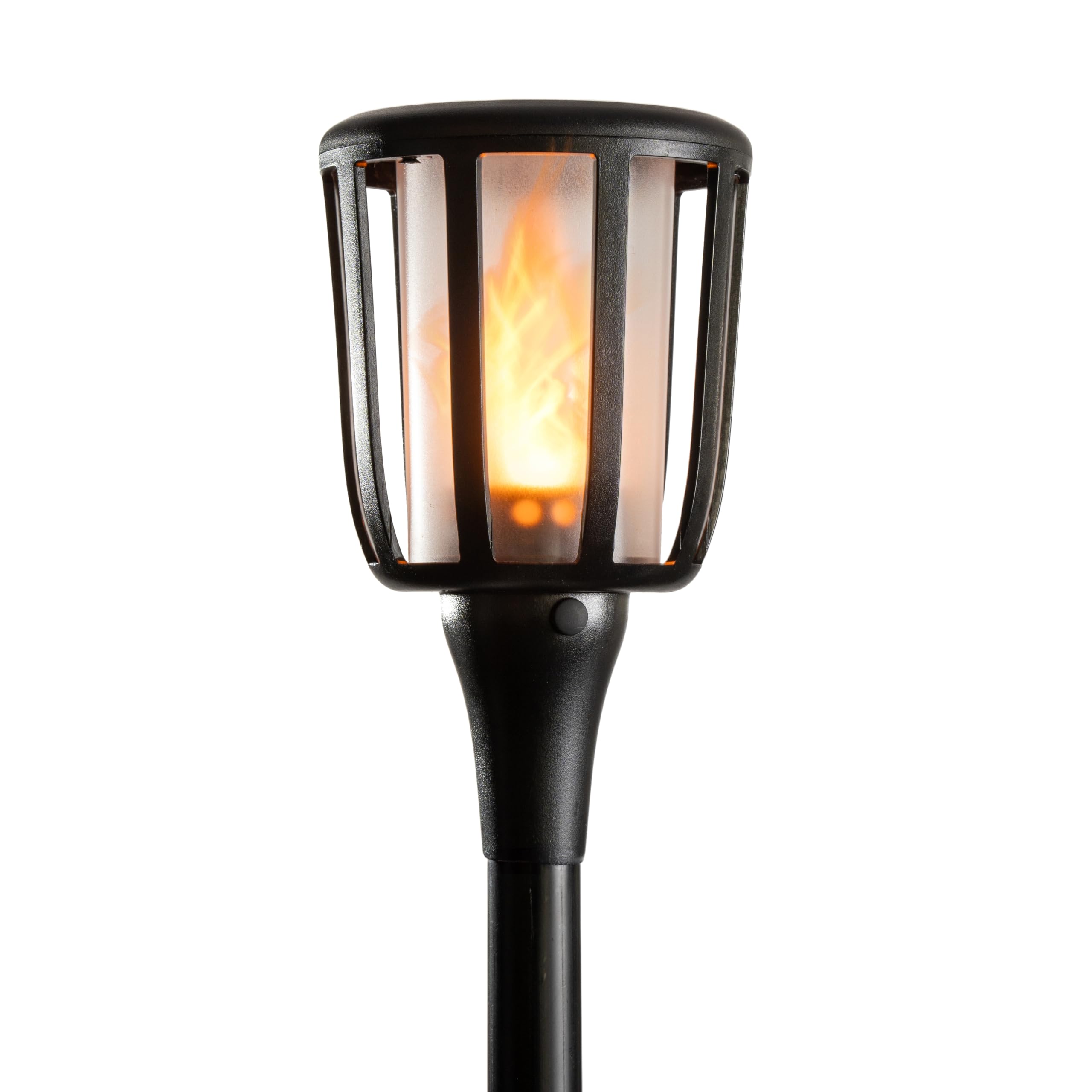 FoxFlame Rustikale Solar-Landschaftslichter, realistische flackernde Flamme, patentierte LED, verstellbare Höhe, Wegelichter, solarbetriebene Taschenlampe mit Stangen für Garten, Hof und Terrasse