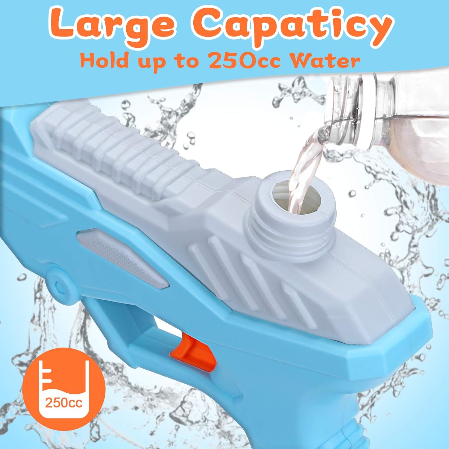 SevenQ Water Guns for Kids, 4 Pack Super Squirt Guns 250CC Water Soaker Toys for Summer Swimming Pool Beach Outdoor Water Fighting Play Toys : Toys & Games