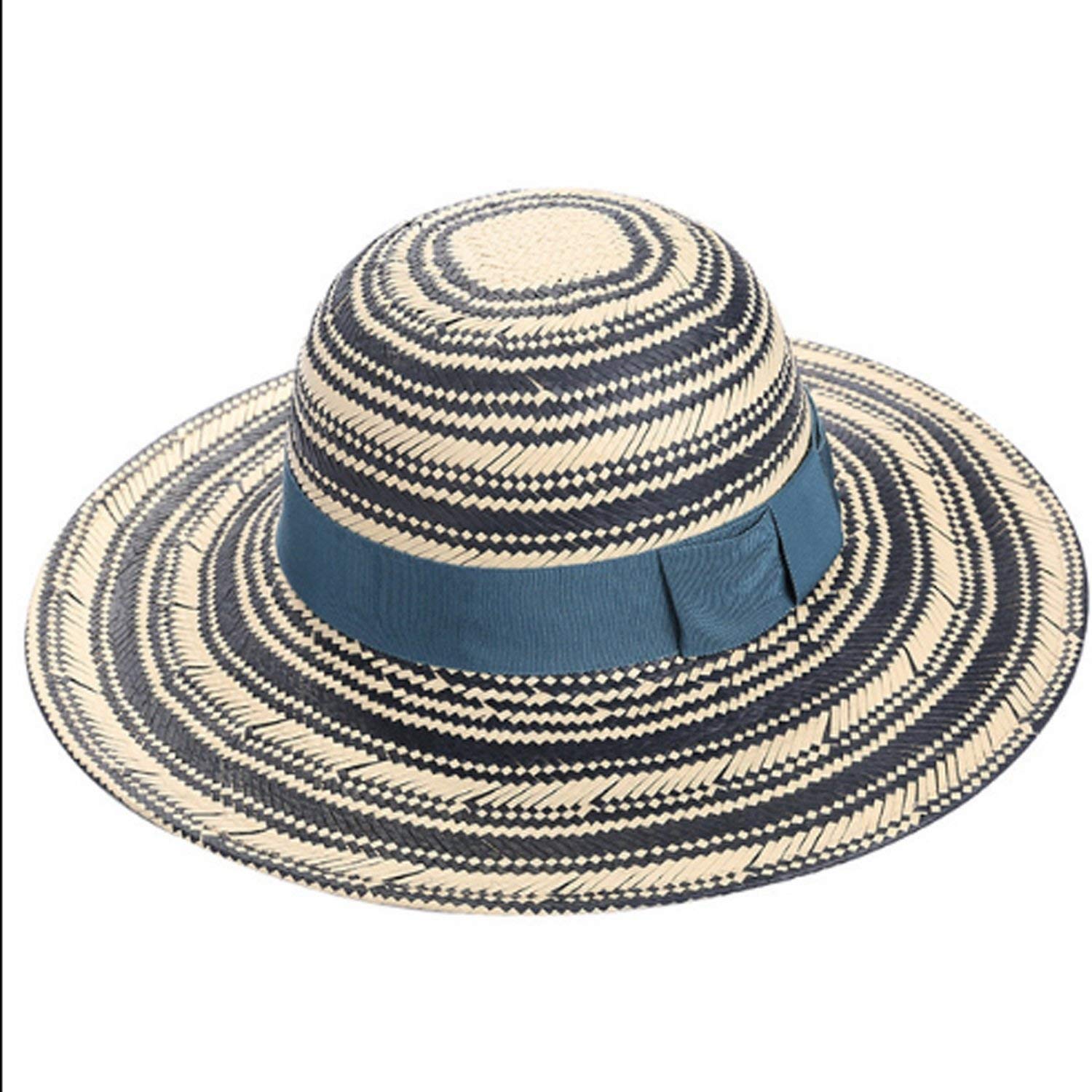 Sombrero Mujer Verano Ocio Clásico Sombrero de Paja Moda Visera Viaje Protector Solar, Mejor Comodidad/Multi-Colored/M