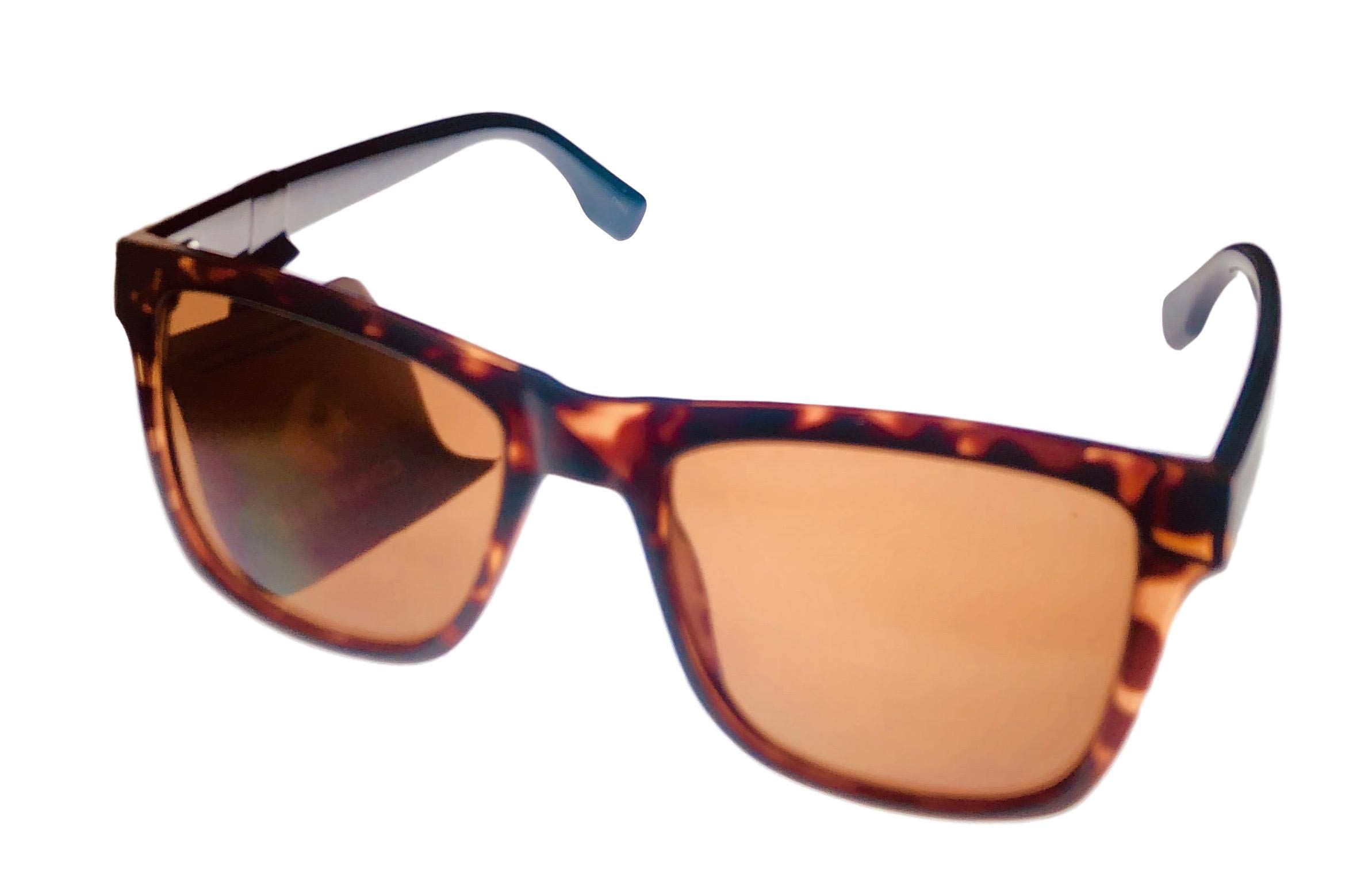 Converse Mens Square Plastic Tortoise Sunglass, Light Brown Lens H106