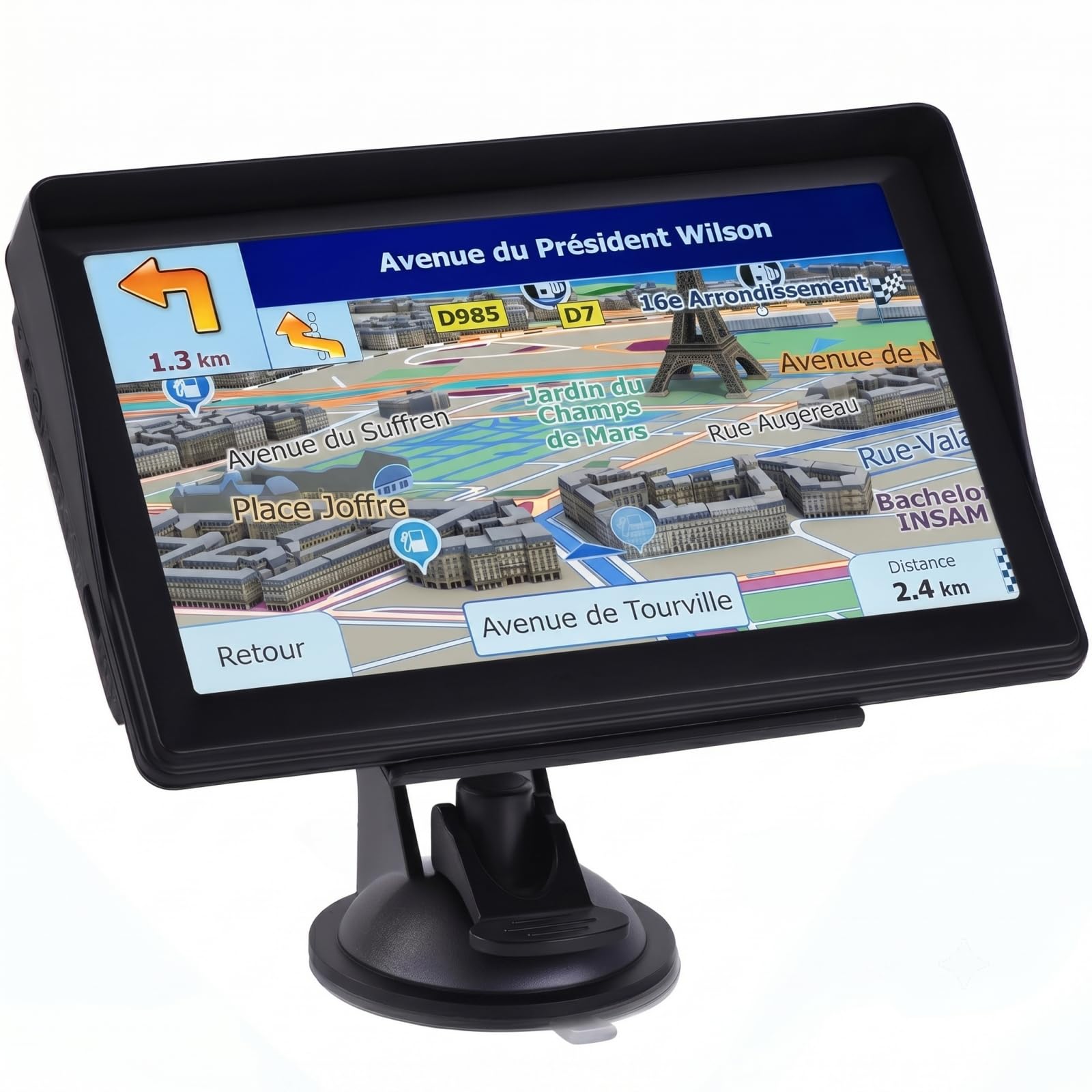 GPS Poids Lourds & Camping-Car 7", Navigation Europe 2026 Hors Ligne, Alertes Radars, Guidage Vocal, Transmetteur FM, Écran Tactile Capacitif Haute Sensibilité, Mise à Jour Gratuite à Vie