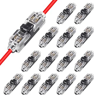 15Pcs Low Voltage Wire Connectors 1 Way Quick Solderless Wire Splice I Type Terminals Block Automotive Reliable 1 Pins Connection Universal fits 20-24 AWG for Car,LED Lighting, Vehicle Audio Video