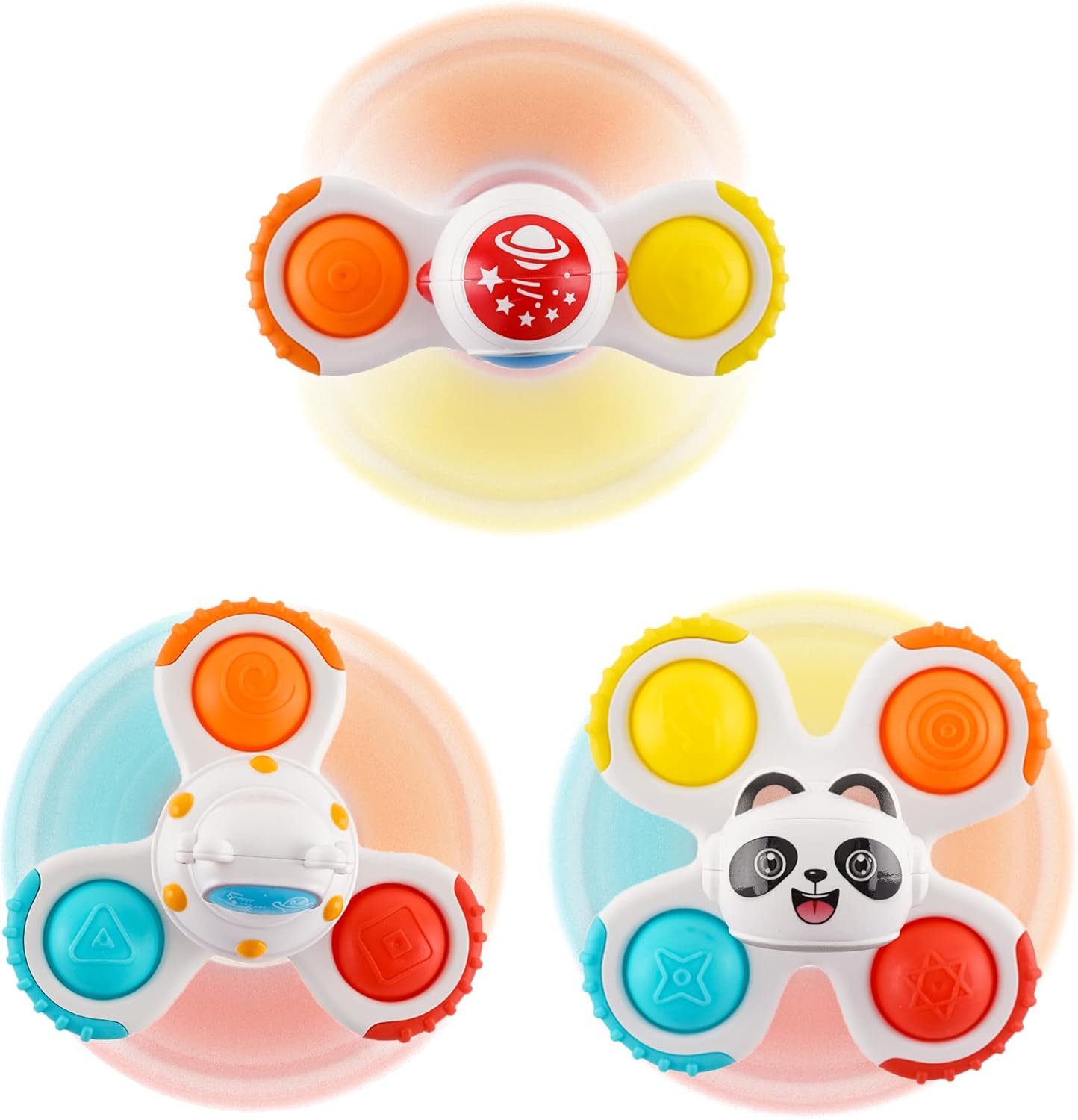 Hundredmore Suction Cup Spinner Toy for Baby 12-18Months, Bath Toys for Toddlers 1-3, Boys and Girls 1st Birthday Sensory Toys Gifts