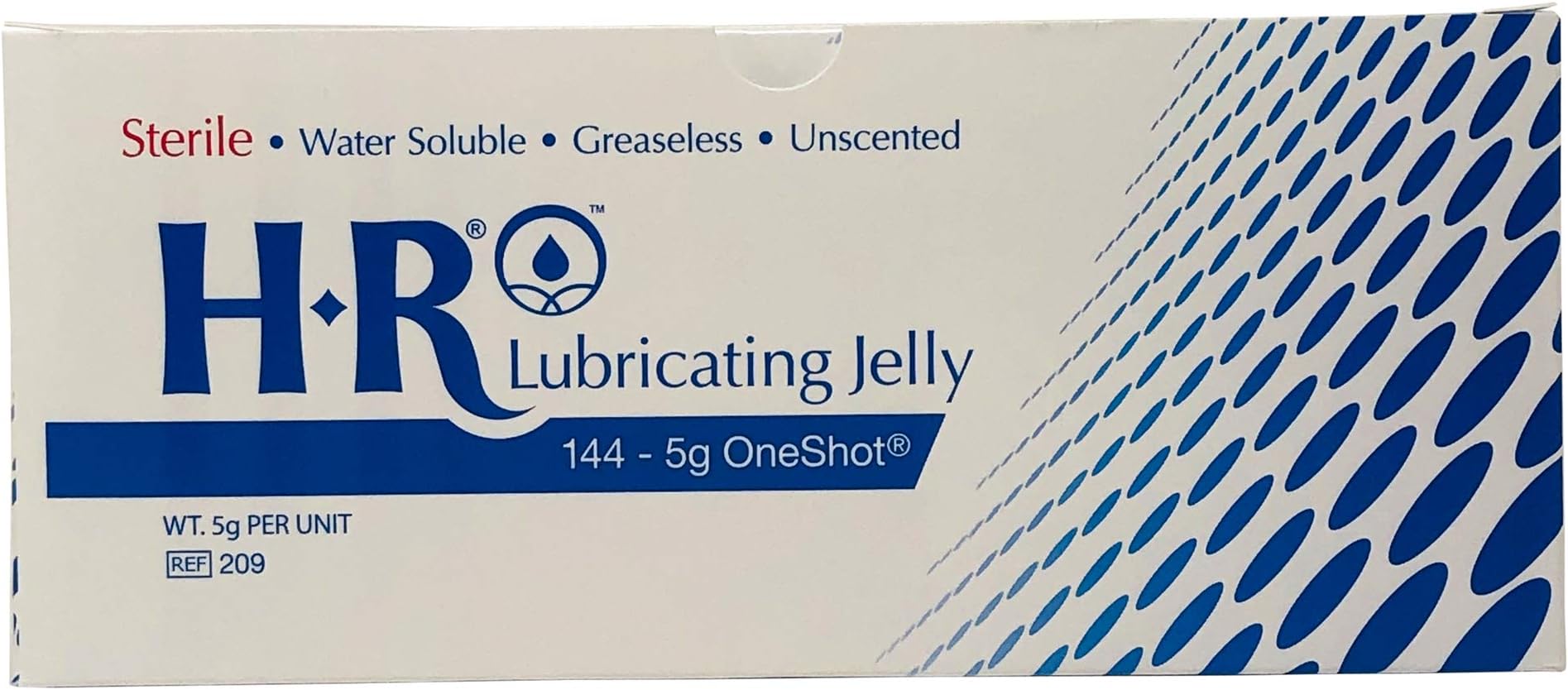 HR Pharma "One Shot" Sterile Lubricating Jelly, 5 gram per unit, Box of 144