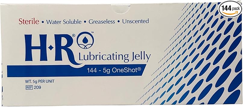 HR Pharma "One Shot" Sterile Lubricating Jelly, 5 gram per unit, Box of 144