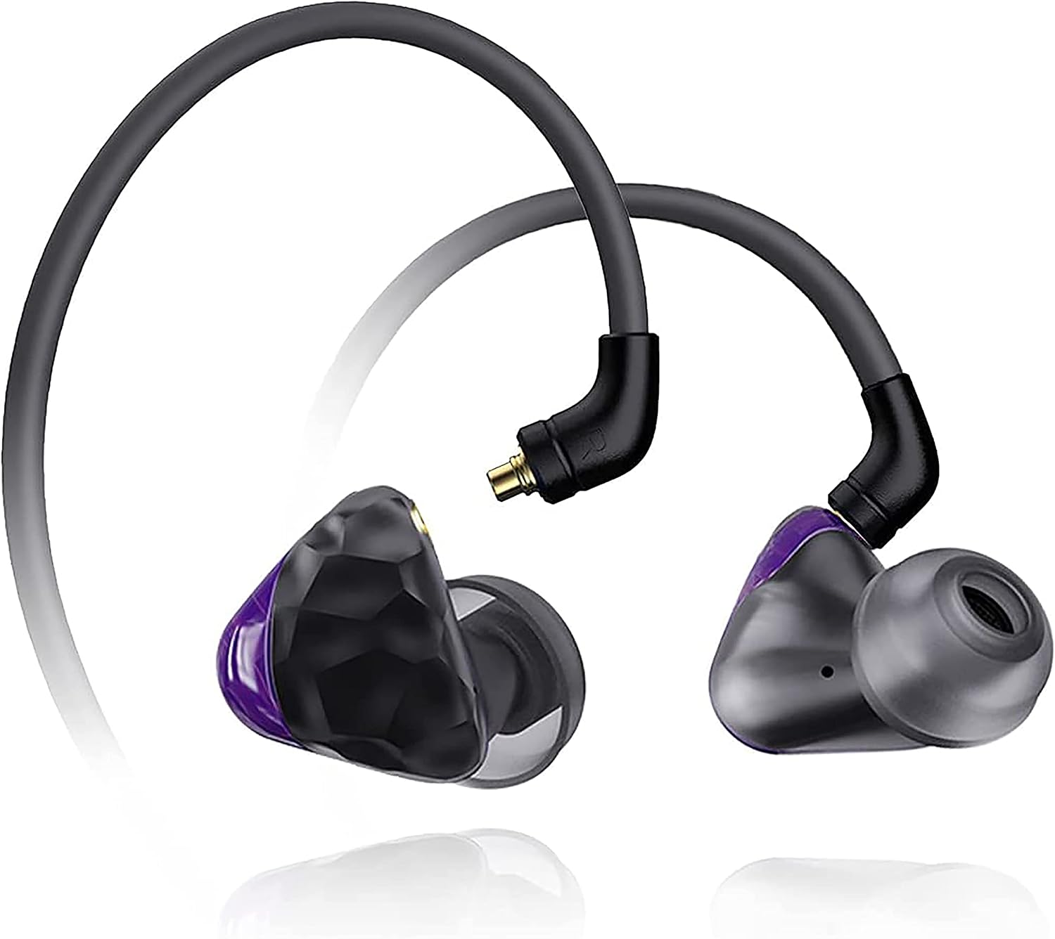 Ikko Gems OH1S in-Ear Monitor,Wired Earbuds Headphones, Noise-Isolating IEM Earphones with MMCX Detachable Cables,Grey