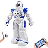 Remote Control Robot for Kids,Intellectual Gesture Sensor Programmable Robots with Infrared Controller Early Education Toys can Dance Sing Walk,Best Gift for Children (Blue/White)
