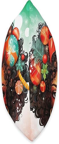 Miniatura 2 de Black women Christmas ornament melanin curly hair Melanin Christmas Queen Xmas Black Girl Magic Ornament Throw Pillow, 18x18, Multicolor