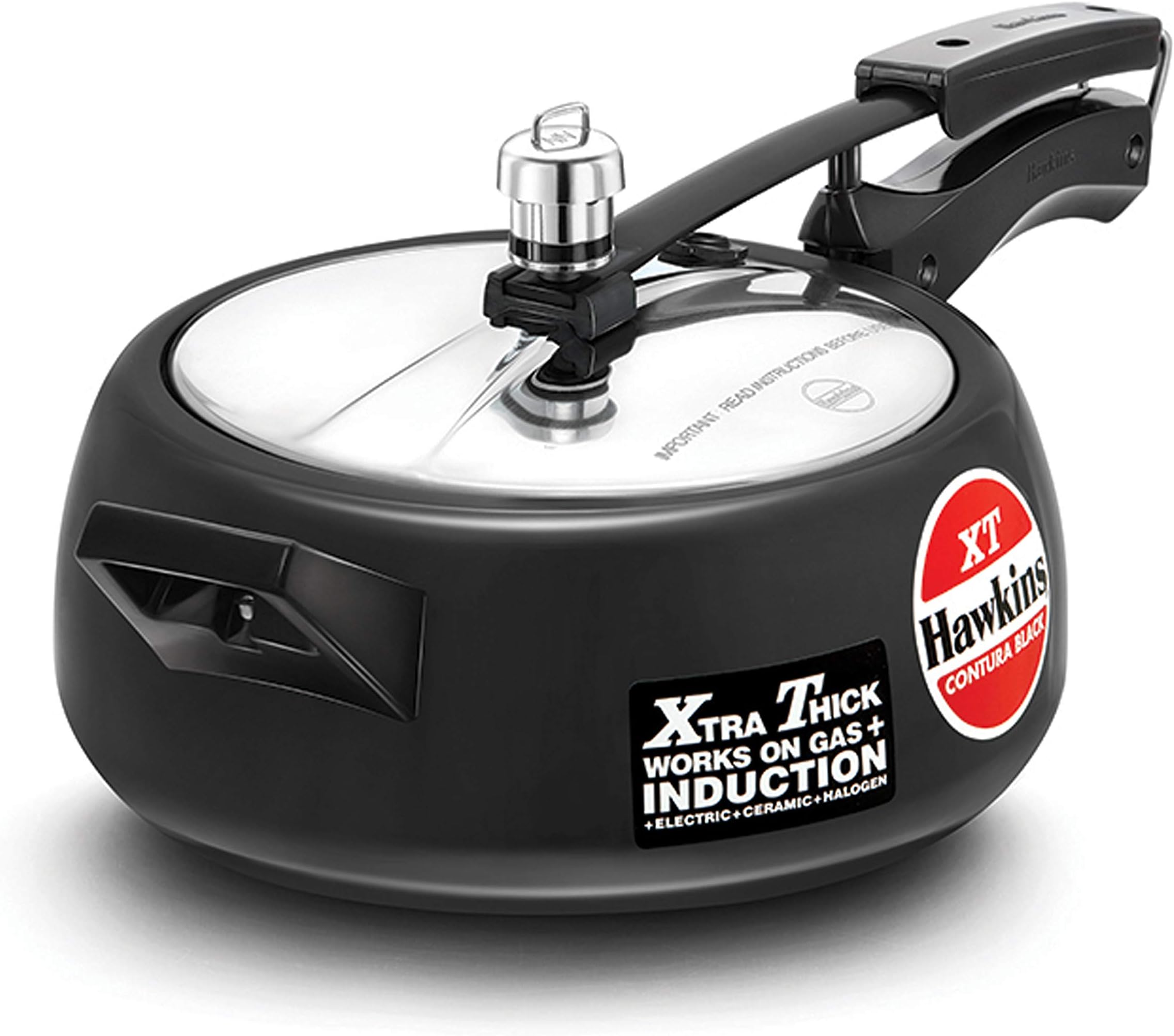 Pressure Cooker Contura Hard Anodized Extra Thick Base for Induction, 3.5 L (Black)