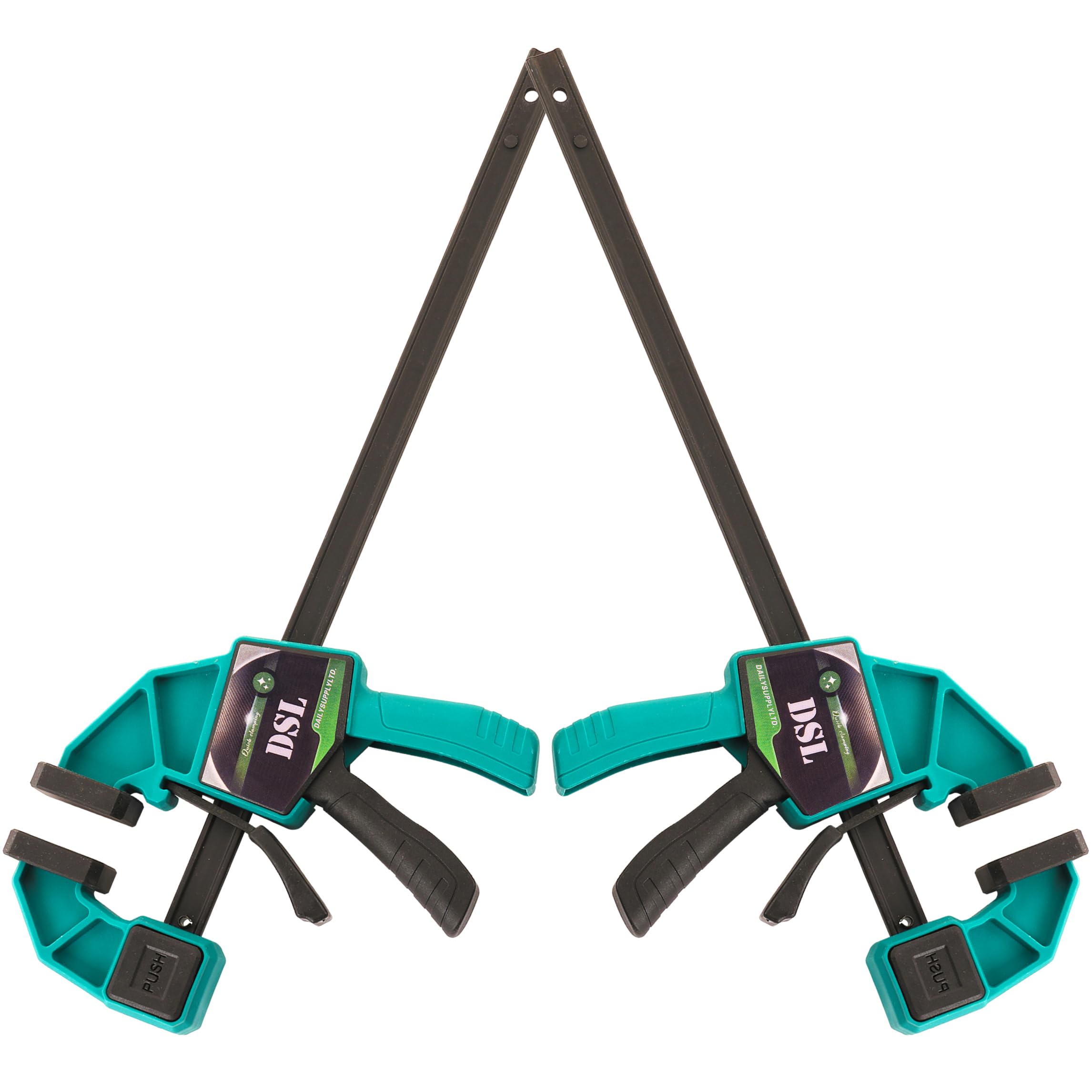 DSL Woodworking Quick Grip Bar Clamps, 6 Inch Wood Clamps (2 Pack)