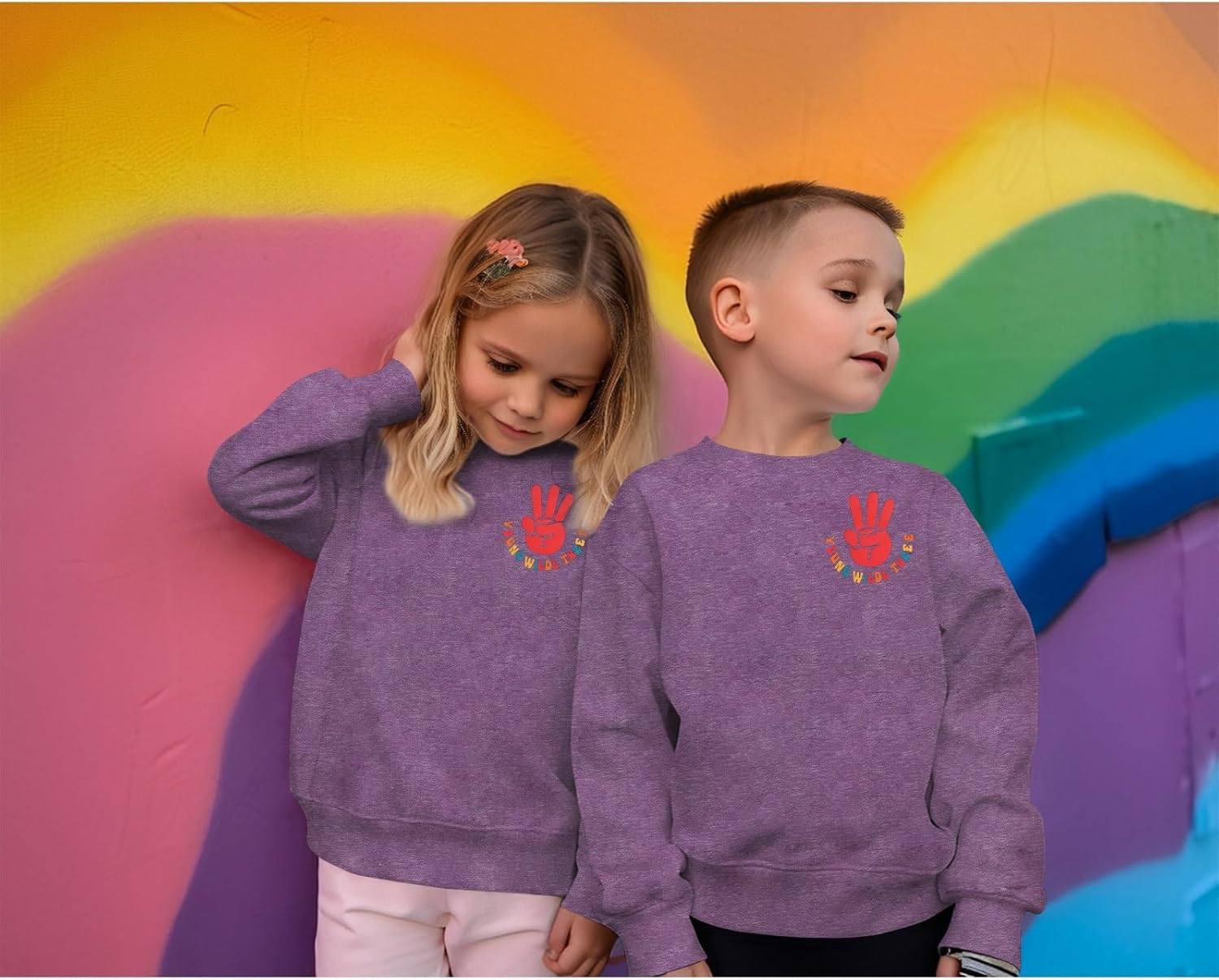 MODNTOGA Young Wild and Three Shirt Toddler Girl Third Birthday Sweatshirt 3rd Birthday Crewneck Outfit 3T B-Day Party Tops - Image 5