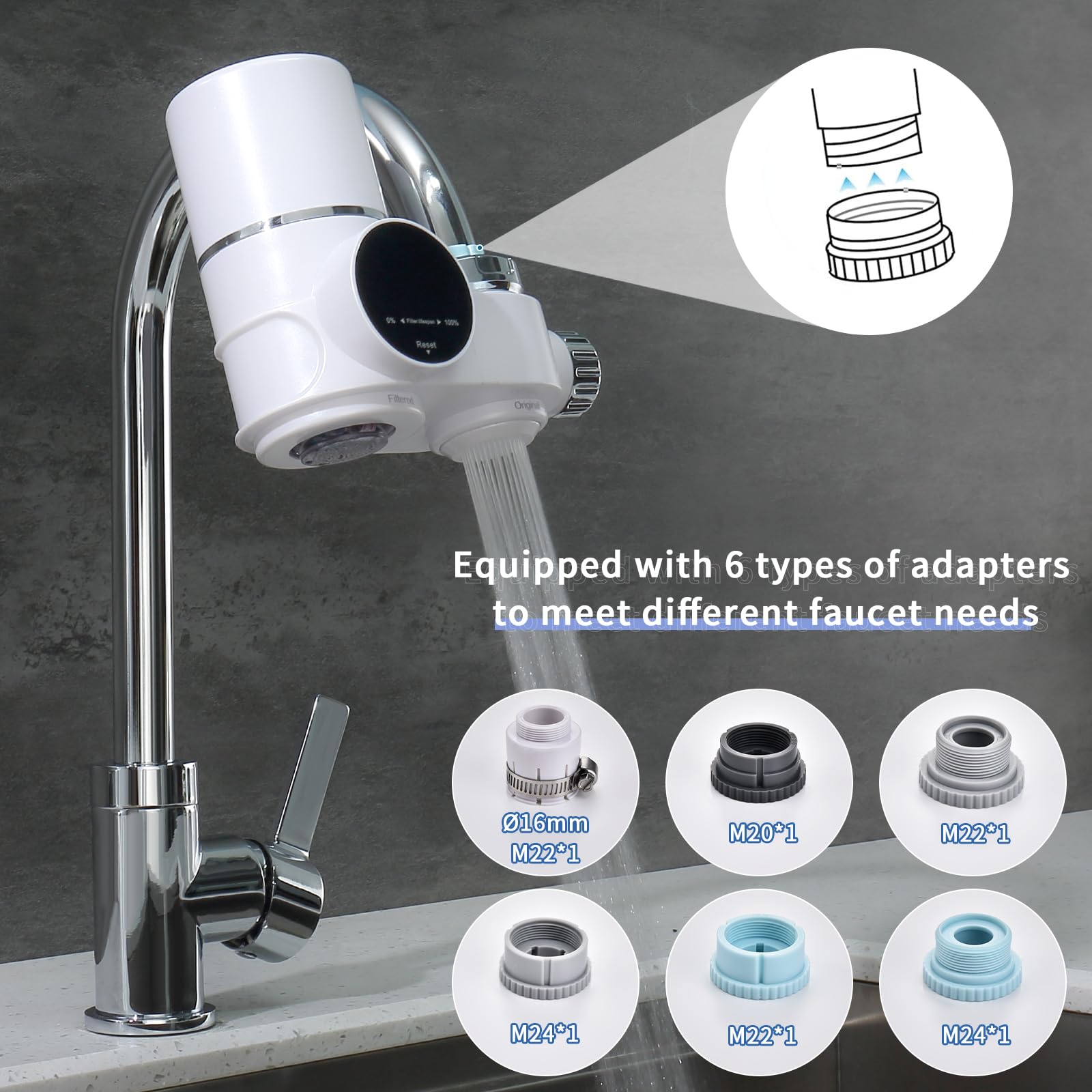 Filtre Anti Calcaire Robinet Filtre Eau Robinet HOMELODY Filtre à Eau - Filtre à Eau Potable Avec Affichage LED - Élimine Le Chlore, Les Métaux Lourds Et Le Mauvais Goût - Filtre Filtre Anti Calcaire Robinet Filtre Eau Robinet HOMELODY Filtre à Eau - Filtre à Eau Potable Avec Affichage LED - Élimine Le Chlore, Les Métaux Lourds Et Le Mauvais Goût - Filtre