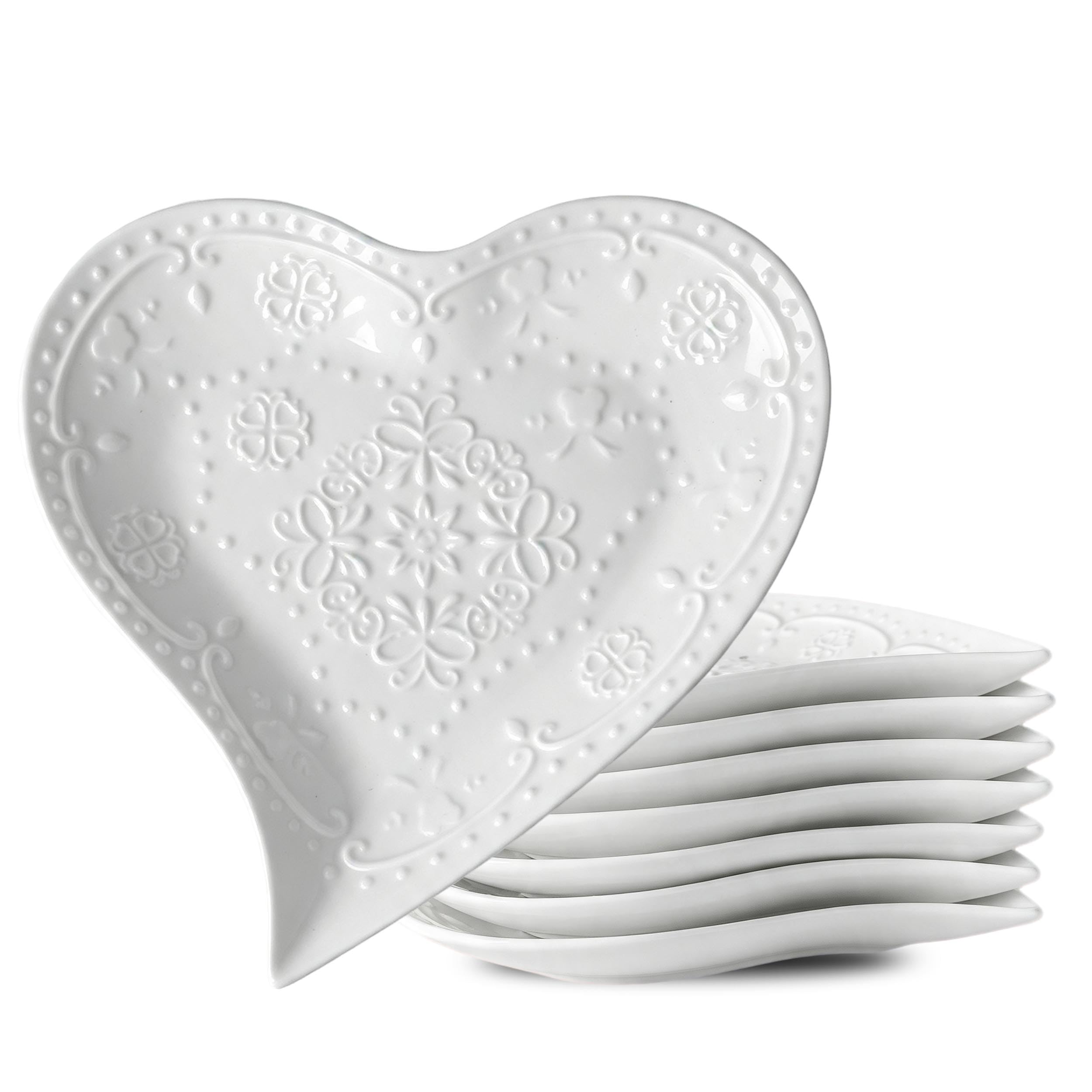 8 Pack Ceramic Dessert Plates, 6 inch Appetizer Plates for Kitchen