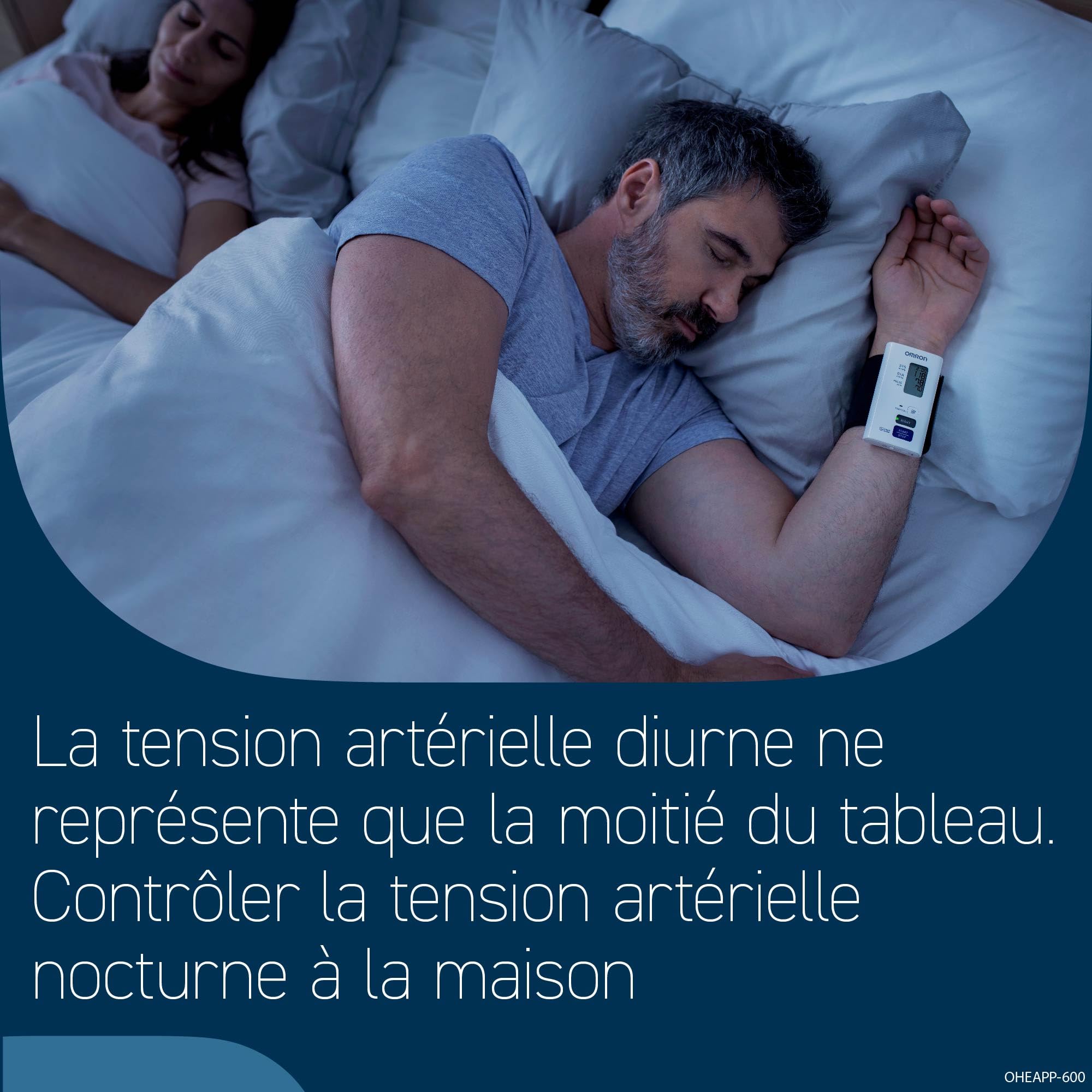 OMRON NightView Appareil tension artérielle au poignet – avec Bluetooth – Tensiomètre poignet validé cliniquement – Tensiometre à mesures silencieuses le jour comme la nuit