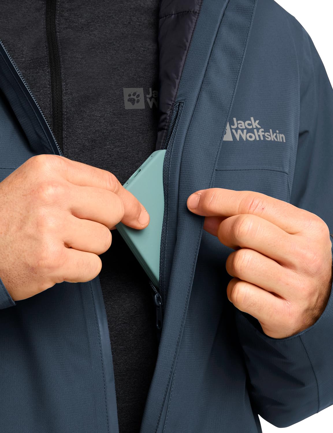 Jack Wolfskin Chaqueta aislante sostenible y resistente al viento para hombre