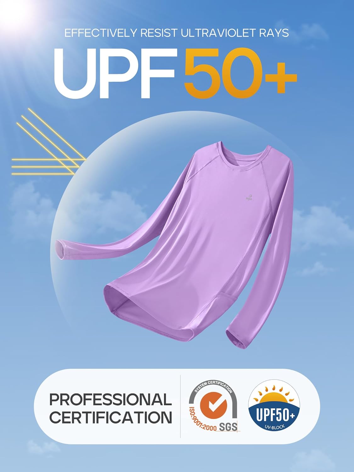IUGA Rash Guard for Women UPF 50+ SPF UV Protection Long Sleeve Workout Tops with Pockets Dry Fit Hiking Swim Shirt