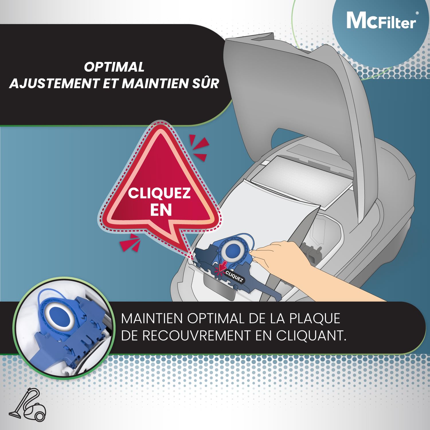 McFilter 16 sacs à poussière compatibles Miele série GN S2 S4 S5 S6 S8 Complete C2/C3 Classic C1 8 filtres inclus MAXI BOX