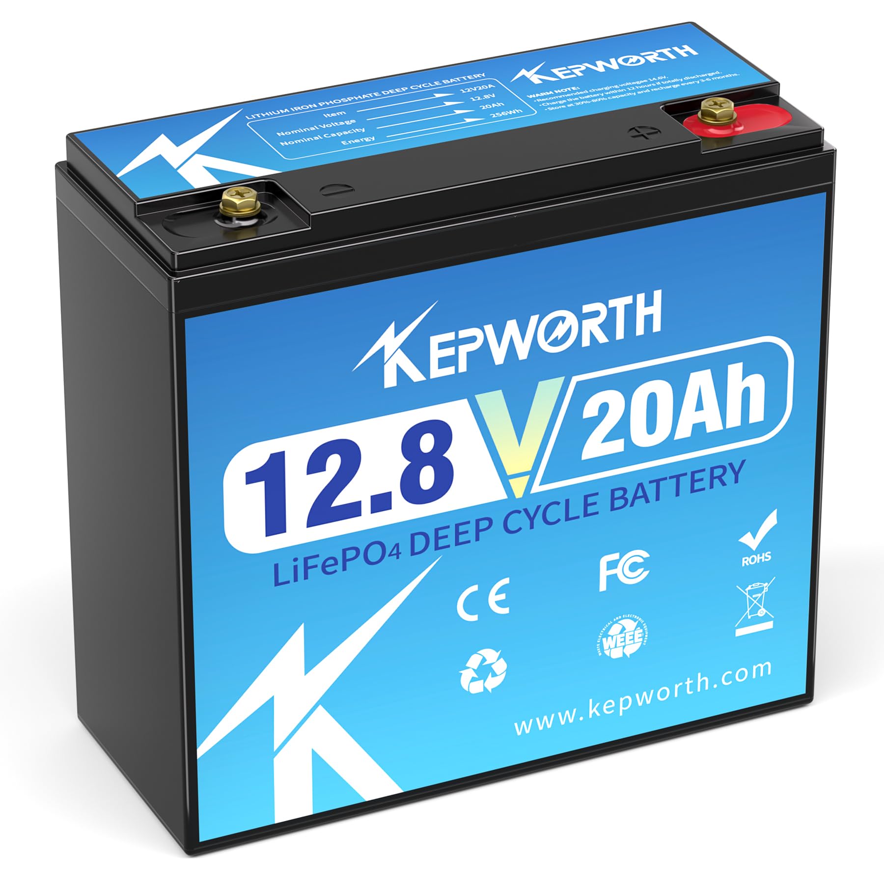 Amazon.co.jp: KEPWORTH リン酸鉄リチウムイオンバッテリー 12V 20Ah 