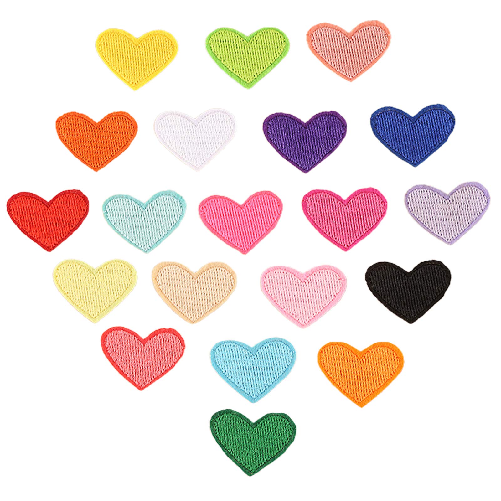oringnat 20Pcs Heart Sew/Iron On Appliques Embroidery Patches