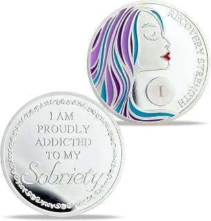 1 Year Sobriety Coin A Sober Women AA Chips Anniversary Token Recovery Gift for Women