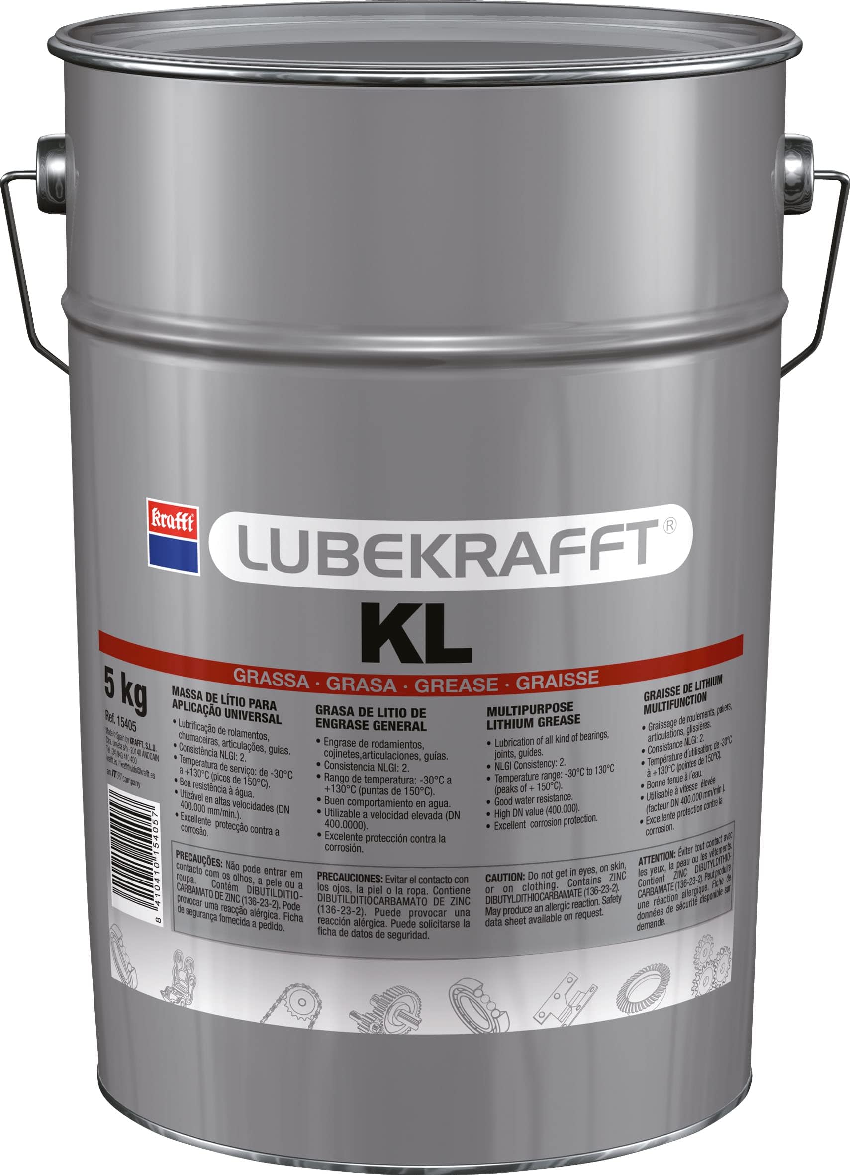 Krafft 15405 - KL Multi-Purpose Lithium Grease, 5 kg Tin