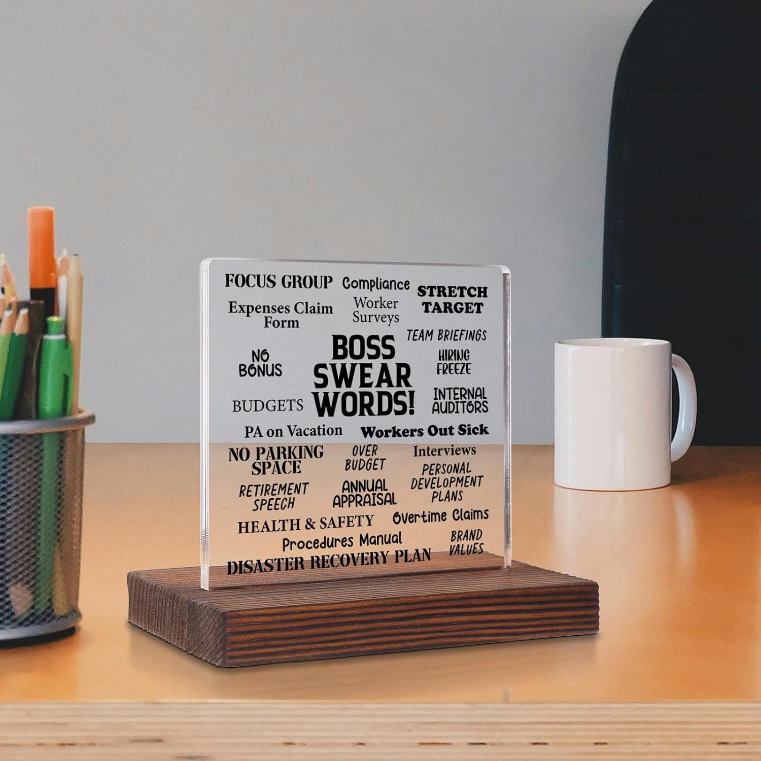 Funny Boss Gift for Leader Coworker Acrylic Sign Office Desk Decor Plate image 4