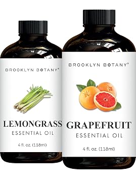 Brooklyn Botany Lemongrass & Grapefruit Essential Oils 4 Fl Oz Pack of 2 100% Pure & Natural Bright & Fresh Aromatherapy Blend