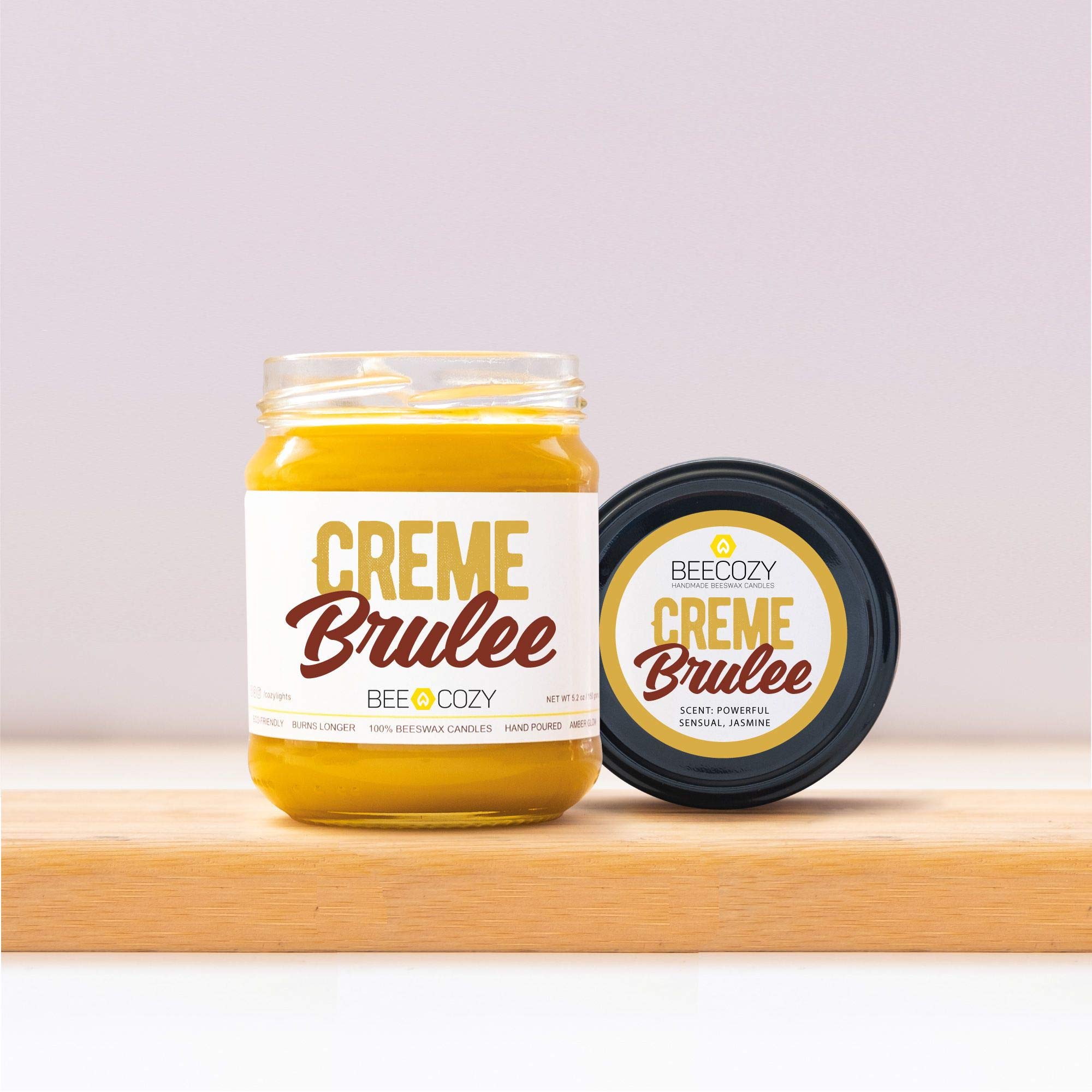 MedenBeeCozy - Creme Brulee - Handmade Beeswax Scented Candles - Creme Brulee (Medium)