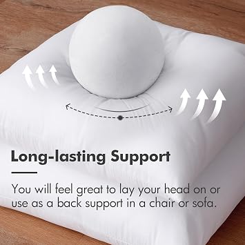 MIULEE Throw Pillow Insert Premium Pillow Stuffer Sham Square for Decorative Cushion Bed Couch Sofa 24x24 Inch