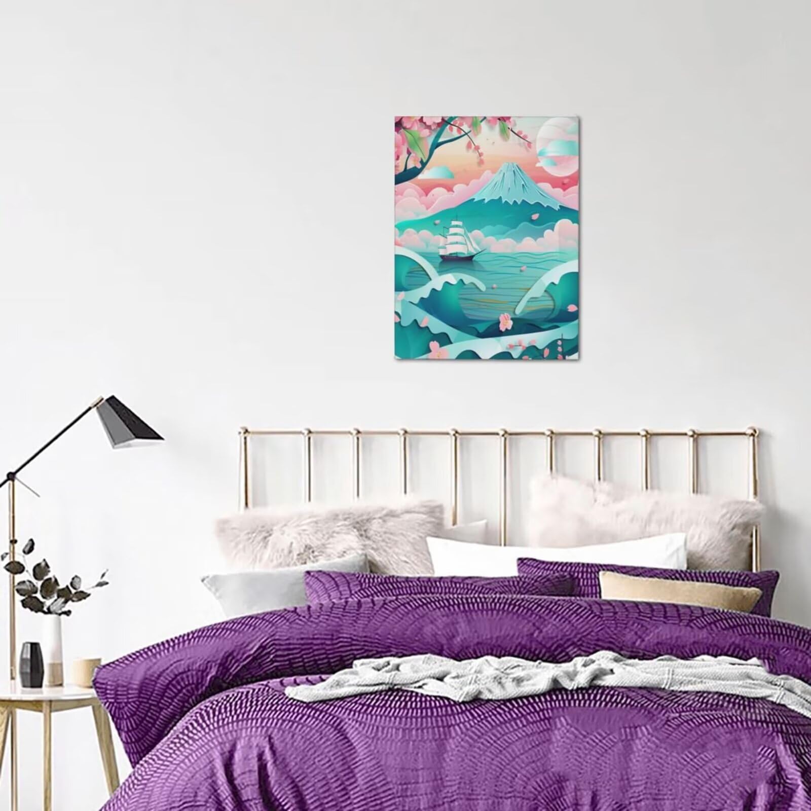 Malen Nach Zahlen Landschaft, DIY Ölgemälde Malen Nach Zahlen Erwachsene Aquarell, Painting by Numbers Adult/Anfänger mit 6 Pinseln und Acrylfarben, für Haus Wand Deko - (70x95 cm, Ohne Rahmen) MK90