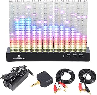110V Spectrum Analyzer,14-Segment Spectrum Analyzer Level Indication Music Spectrum Light with LED Fantasy Crystal Cube Level Display for Music Lover,Electronic Lover 12.99 * 2.76 * 8.66