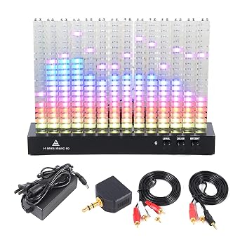 110V Spectrum Analyzer,14-Segment Spectrum Analyzer Level Indication Music Spectrum Light with LED Fantasy Crystal Cube Level Display for Music Lover,Electronic Lover 12.99 * 2.76 * 8.66