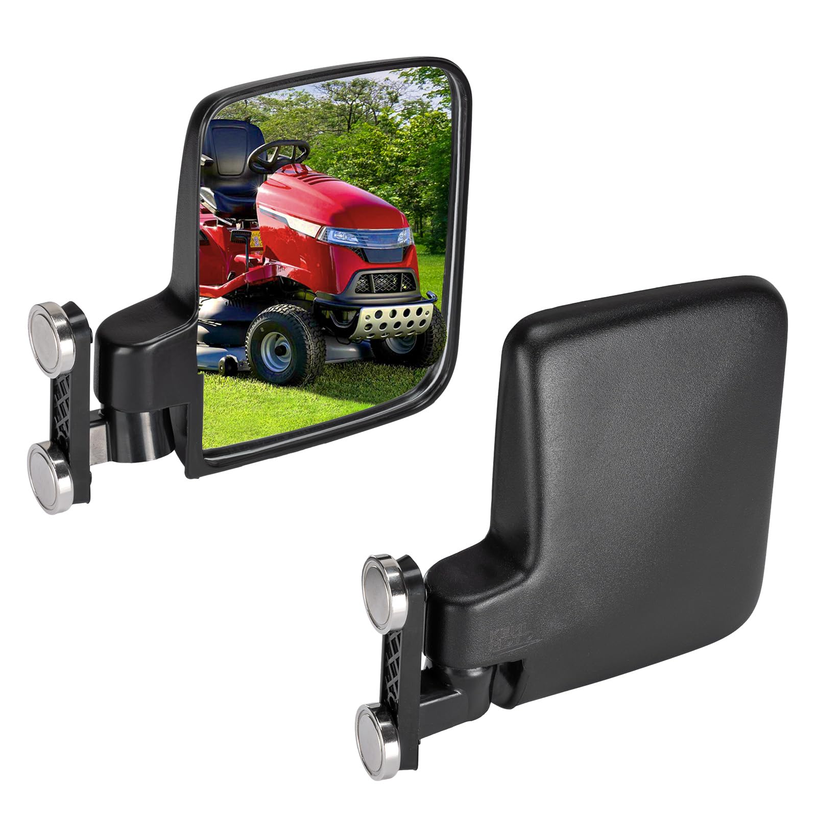 KEMIMOTO Magnetic Side Mirrors 220Lbs Golf Cart Mirror Tractor Mirror Compatible with UTV Golf Cart Tractor Forklifts, Vibratory Rollers, Compactors, Zero Turn Mowers