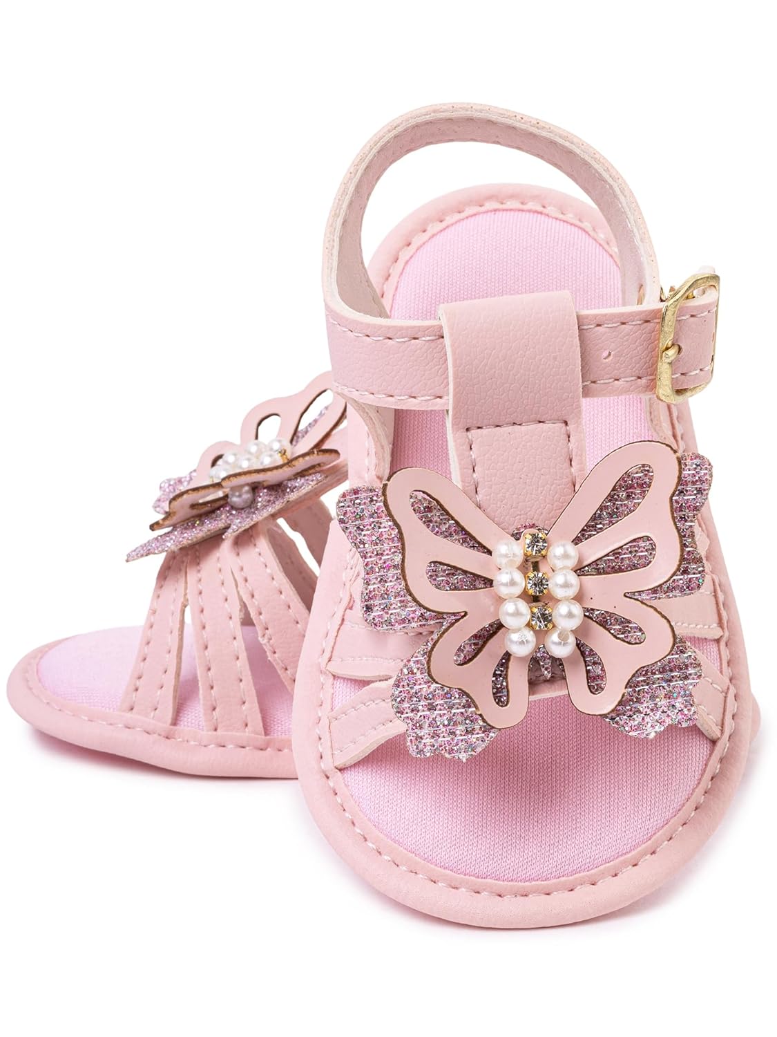 Sandália Bebê Menina Recém Nascida com Glitter, Borboleta e Laço Decorativo com Pérolas, Fivela Dourada, Confort em promoção! Veja a oferta e mais achadinhos de Sandálias & Chinelos Infantis 2 Hoje é o melhor dia para comprar Sandália Bebê Menina Recém Nascida com Glitter, Borboleta e Laço Decorativo com Pérolas, Fivela Dourada, Confort com aquele preço maroto! Promoção! Aproveite a oferta! 2