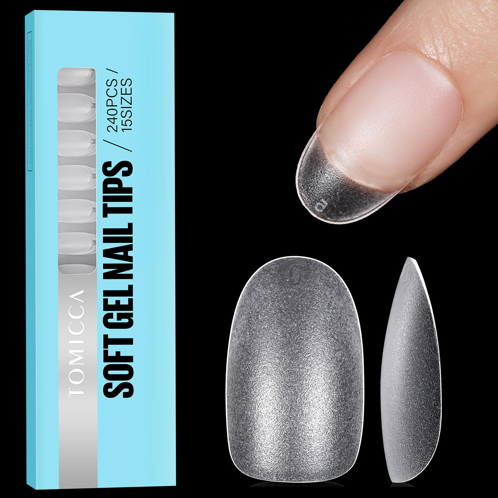 TOMICCA Short Oval Nail Tips