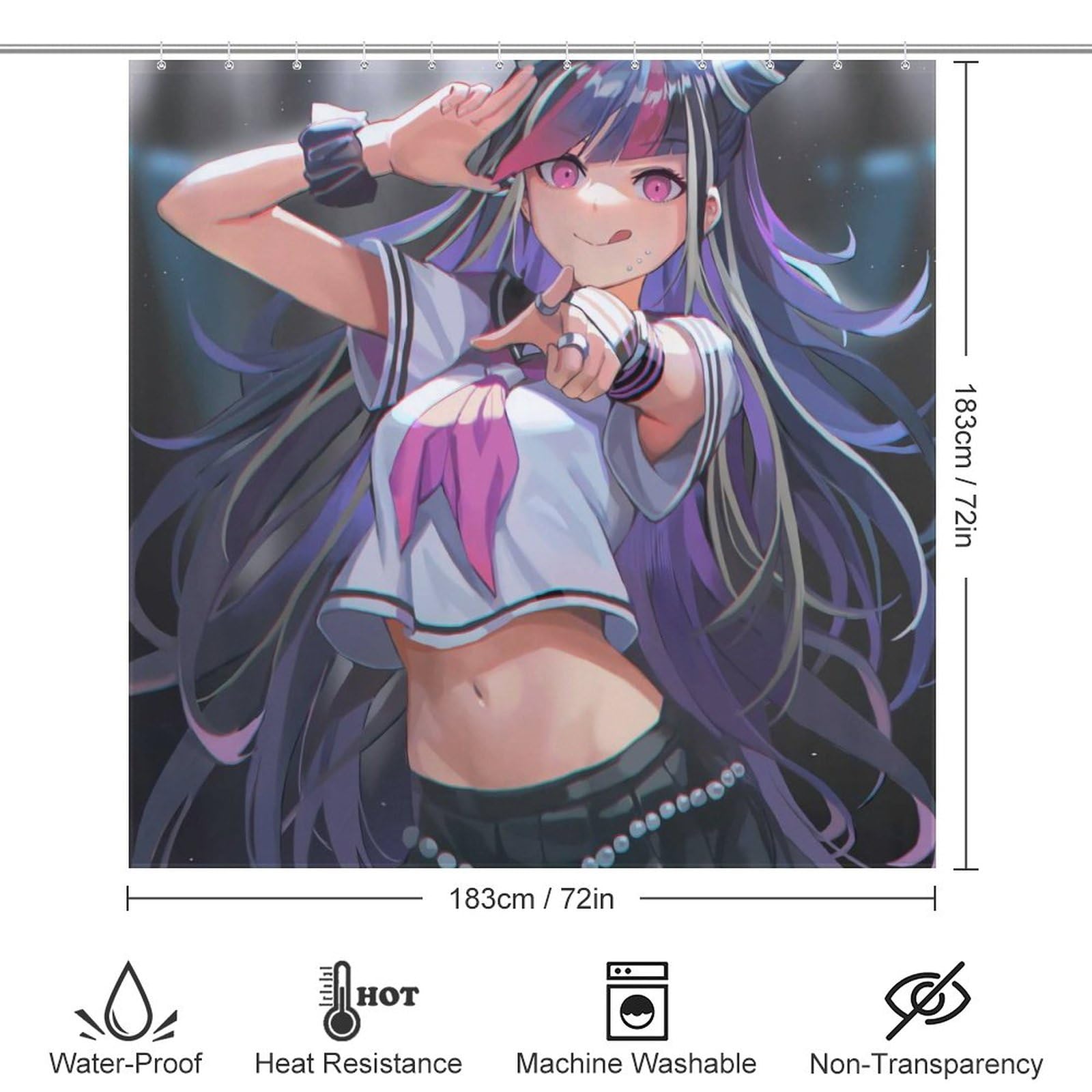 Amazon｜シャワーカーテン おしゃれ ダンガンロンパ 澪田唯吹 風呂