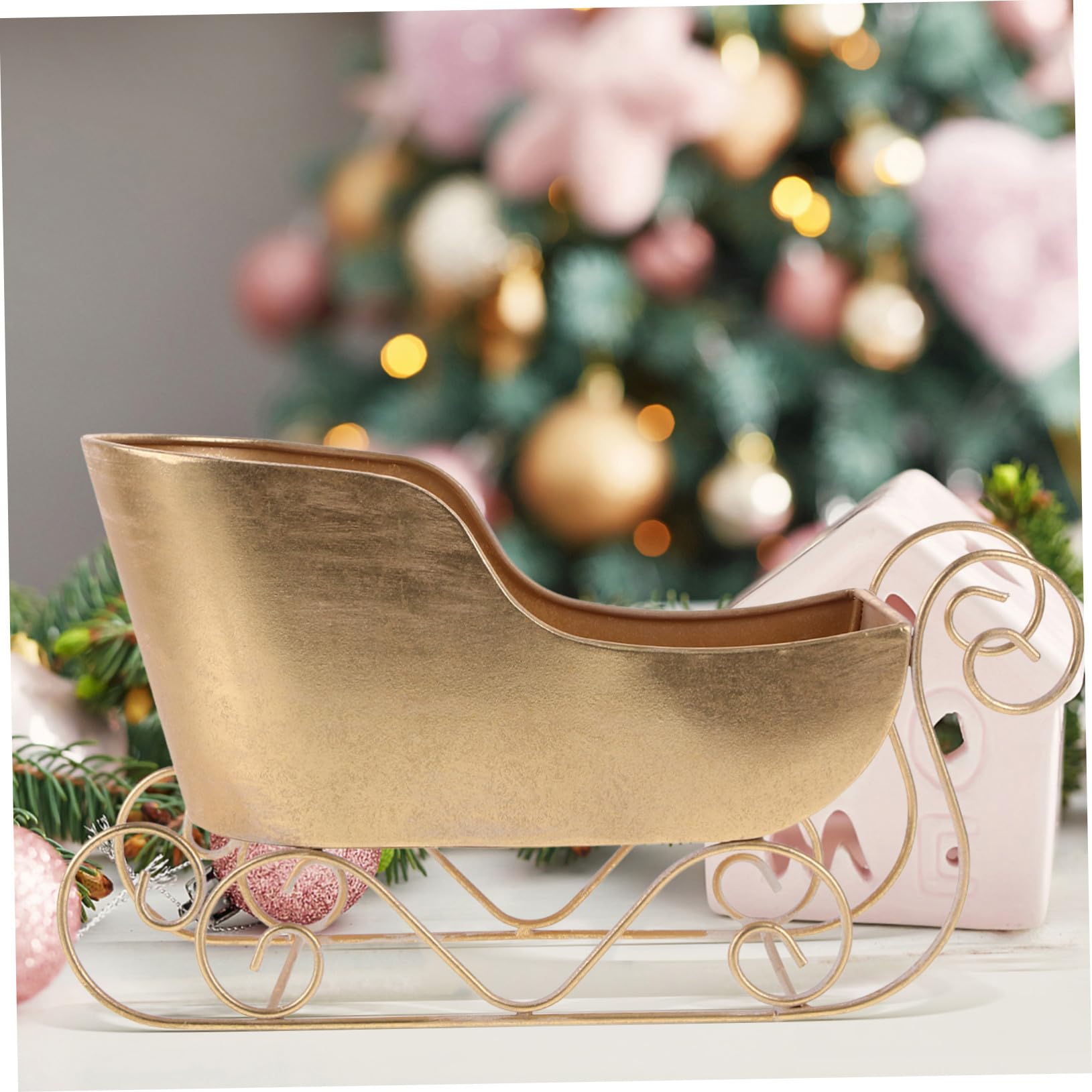 Decoración de Navidad Miniatura Clásico para Escritorio Adorno Navideño Artesanal para Ambiente Festivo Regalo para Familia y Amigos Modelo Detallado para Mesa y Hogar