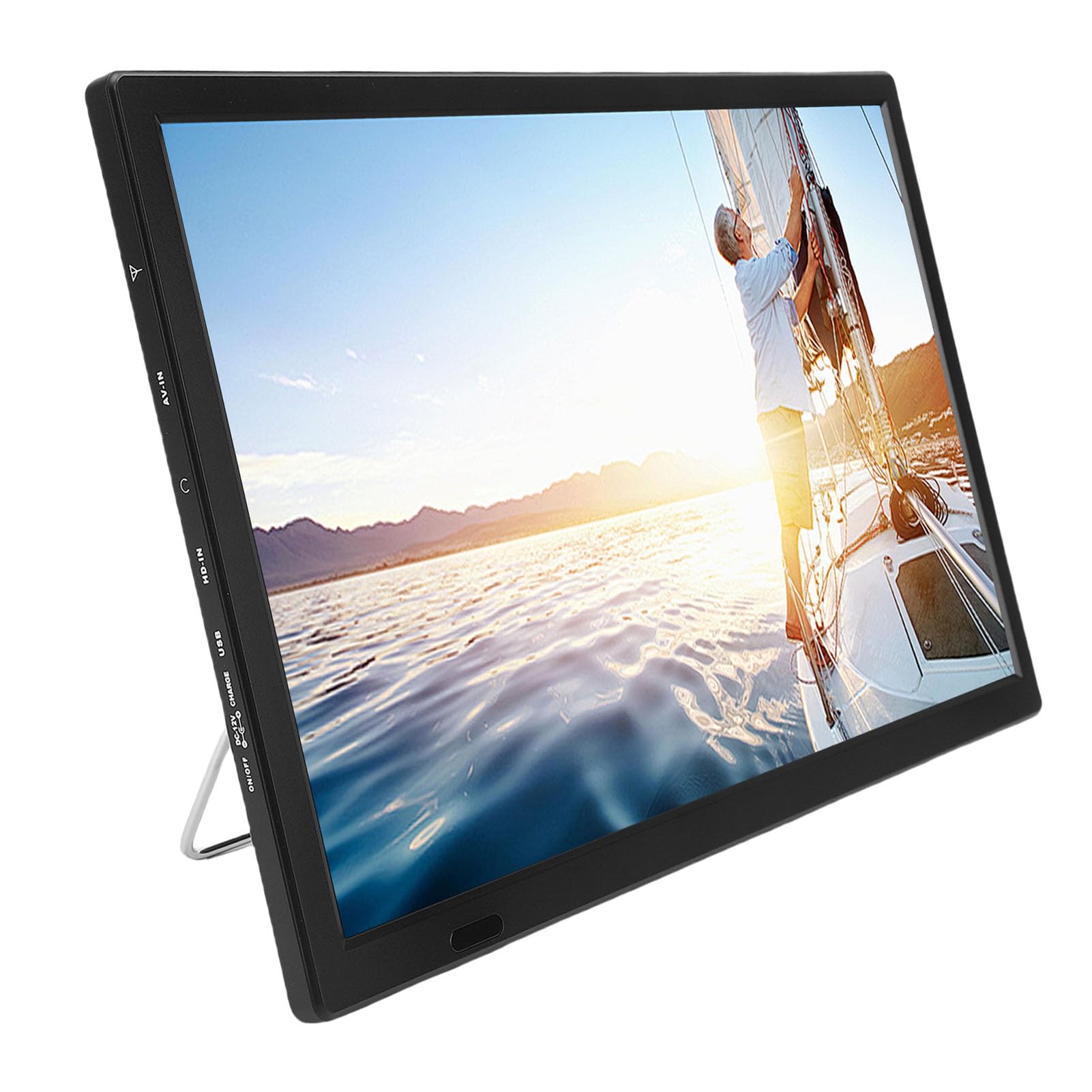 Sxhlseller TV Intelligente 15,4 Pouces avec Système, écran LED HD 1080P WiFi Bluetooth Télévision Portable pour Cuisine, Chambre à Coucher, Salle de Bain avec Télécommande Vocale