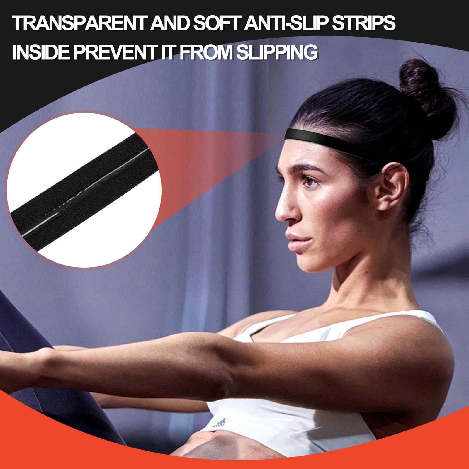 Sularpek Diadema Elástica, Bandas para el Sudor, Diadema de Yoga Deportivo,Diadema Deportiva Antideslizante, Cinta Sudor Cabeza de Mujer y Hombre para Yoga, Fitness