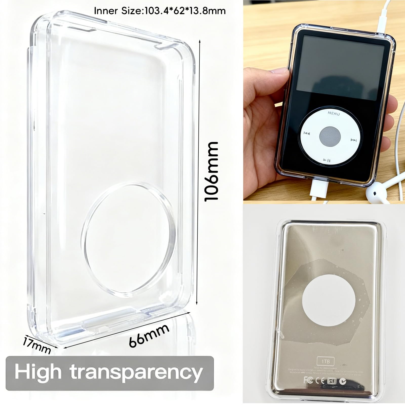 Amazon.com: Thick Version Clear Black Hard Protective Case Cover