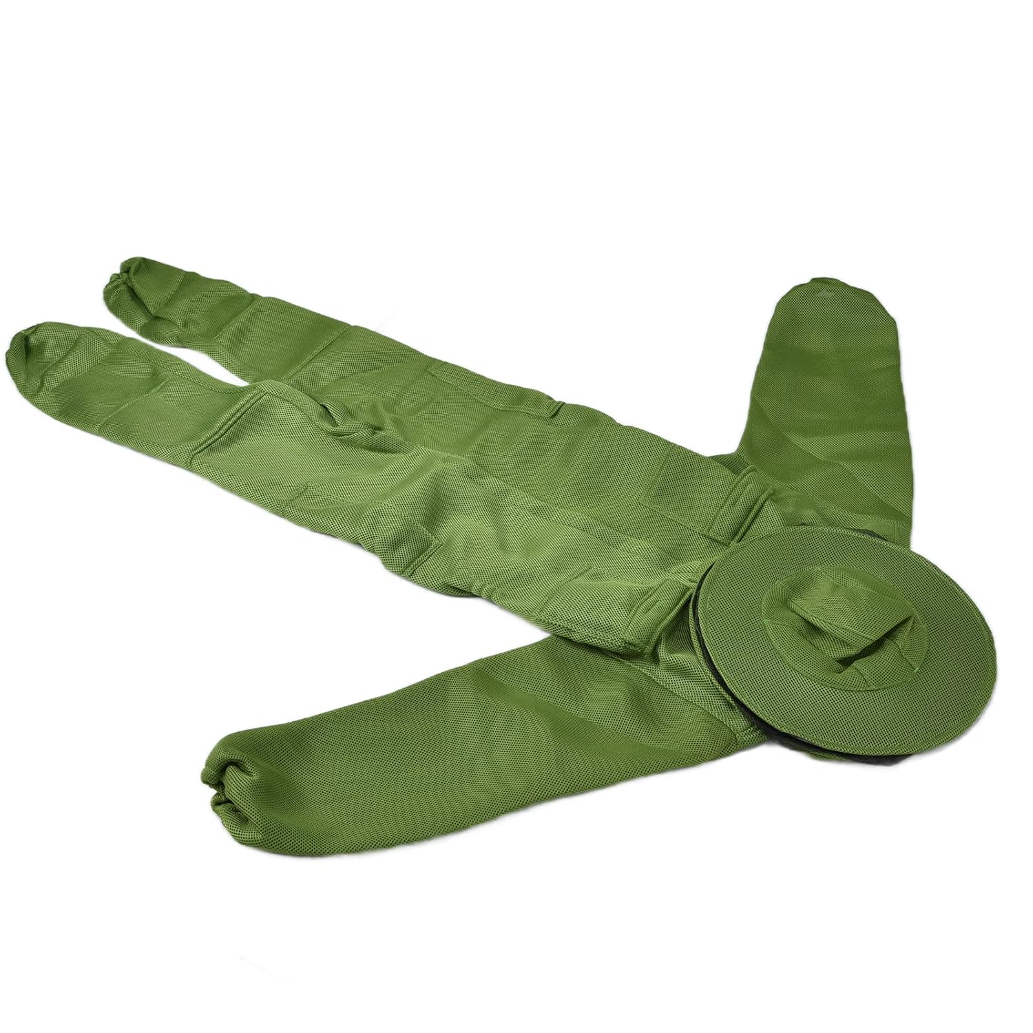 養蜂のための取り外し可能な丸いベールハットを備えた蜂の保護服の通気性メッシュ養蜂家グリーンxxxlサイズ