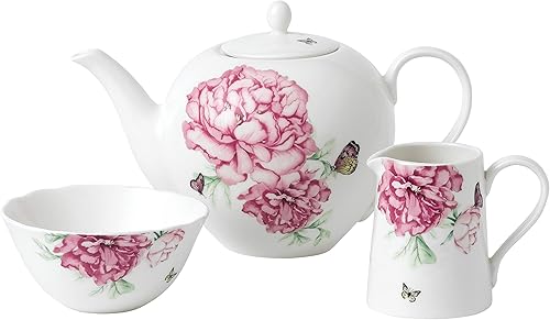 Royal Albert Miranda Kerr Everyday Friendship Juego de té, taza de té, platillo y plato de 8 pulgadas, blanco, 3 piezas