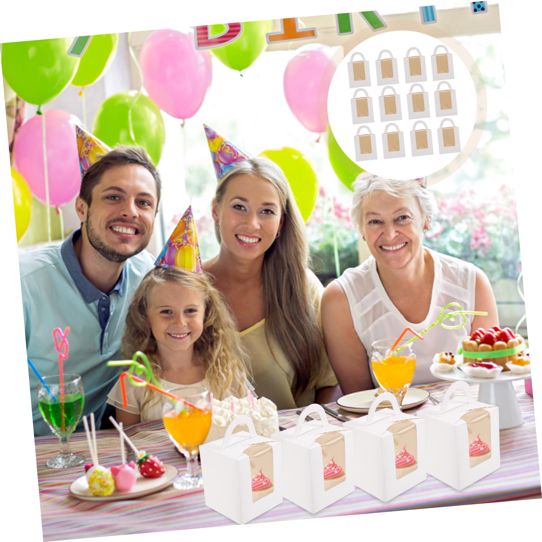 DECHOUS Tall Cake Boxes Bulk Small Cake Packaging Boxes Bottom Paper Candy Cases for Desserts