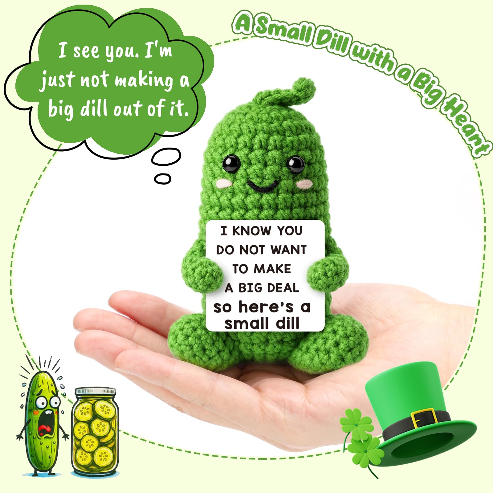 Jettryran Emotional Positive Support Pickle Gifts for Mom Wife Daughter Sister Friends Teacher Appreciation Birthday 2026 Graduation Gifts for Women Men Easter Basket for Teens Pickle Eggs - 3