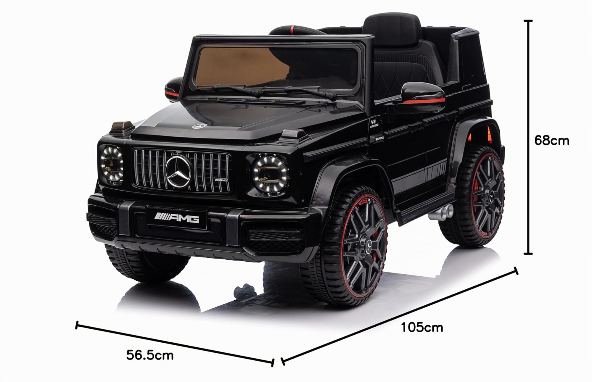 Mercedes G63 AMG Macchina Elettrica per Bambini con Telecomando, Veicolo Elettrico 12V, Auto Elettrica per Bambino /2+1 velocità/Clacson/LED/Musica (Nero)